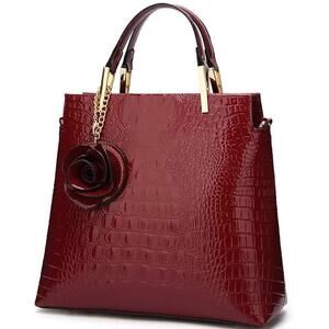 4749 Handbags Glossy Patent Leather Top Handle Handbag Tote Bags Satchel